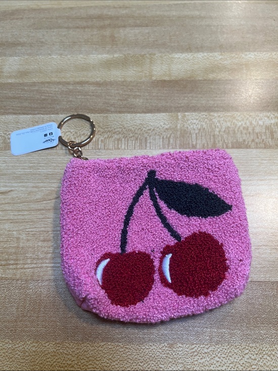 Cherry Key Pouch Collection Accessories - #2906* “4x5” Pink Cherry Terry Keychain Pouch